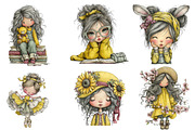 Quirky Cute Little Girl Clipart, an Illustration by CreationArt (Thumbnail 4 of 5)