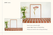 Wood Frame Mockup with Flowers, a Print Template by LOPEstudio (Thumbnail 4 of 6)