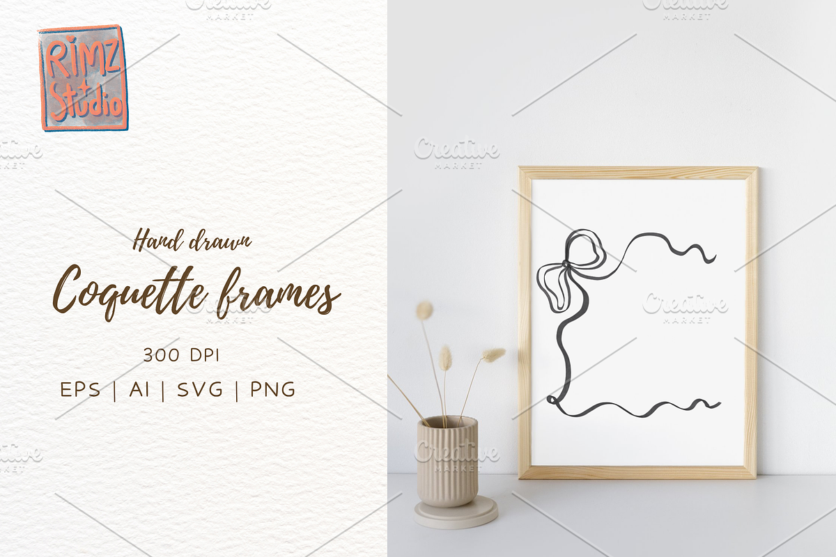 Hand drawn Coquette whimsical frames, an Illustration by RimzStudio (Photo 9 of 11)