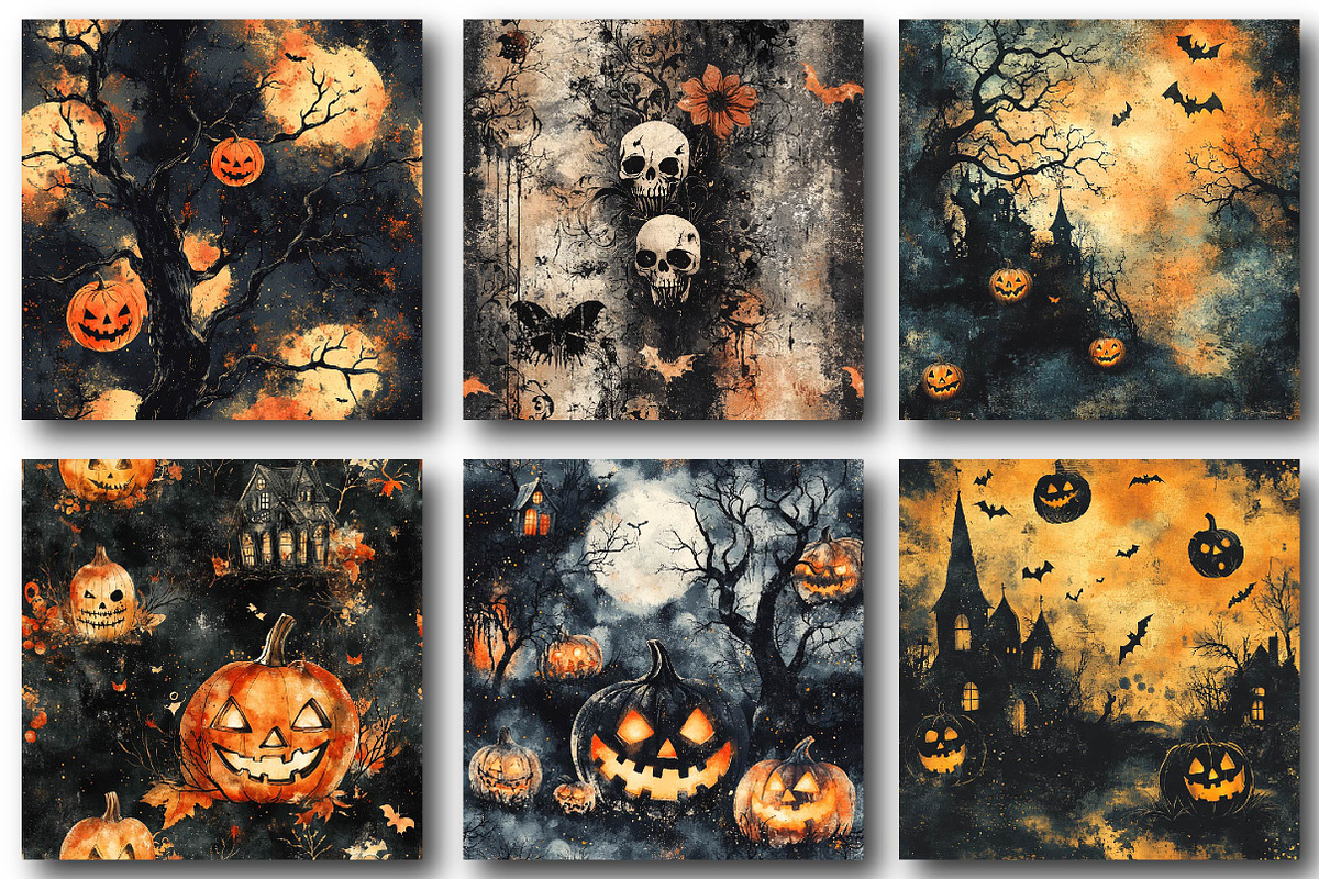 Nightmare Halloween Digital Paper, an Illustration by DreamPrint404 (Photo 4 of 4)
