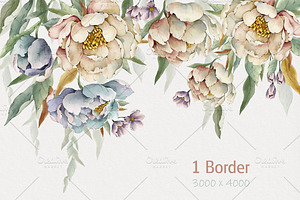 Watercolor Flowers Bloom Set