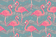 Flamingo patterns set, a Pattern Graphic by Julia Bilenko (Thumbnail 4 of 4)