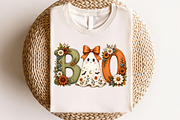 Floral Boo Ghost Halloween PNG, a Seasonal Illustration by CraftArtStudio (Thumbnail 4 of 4)