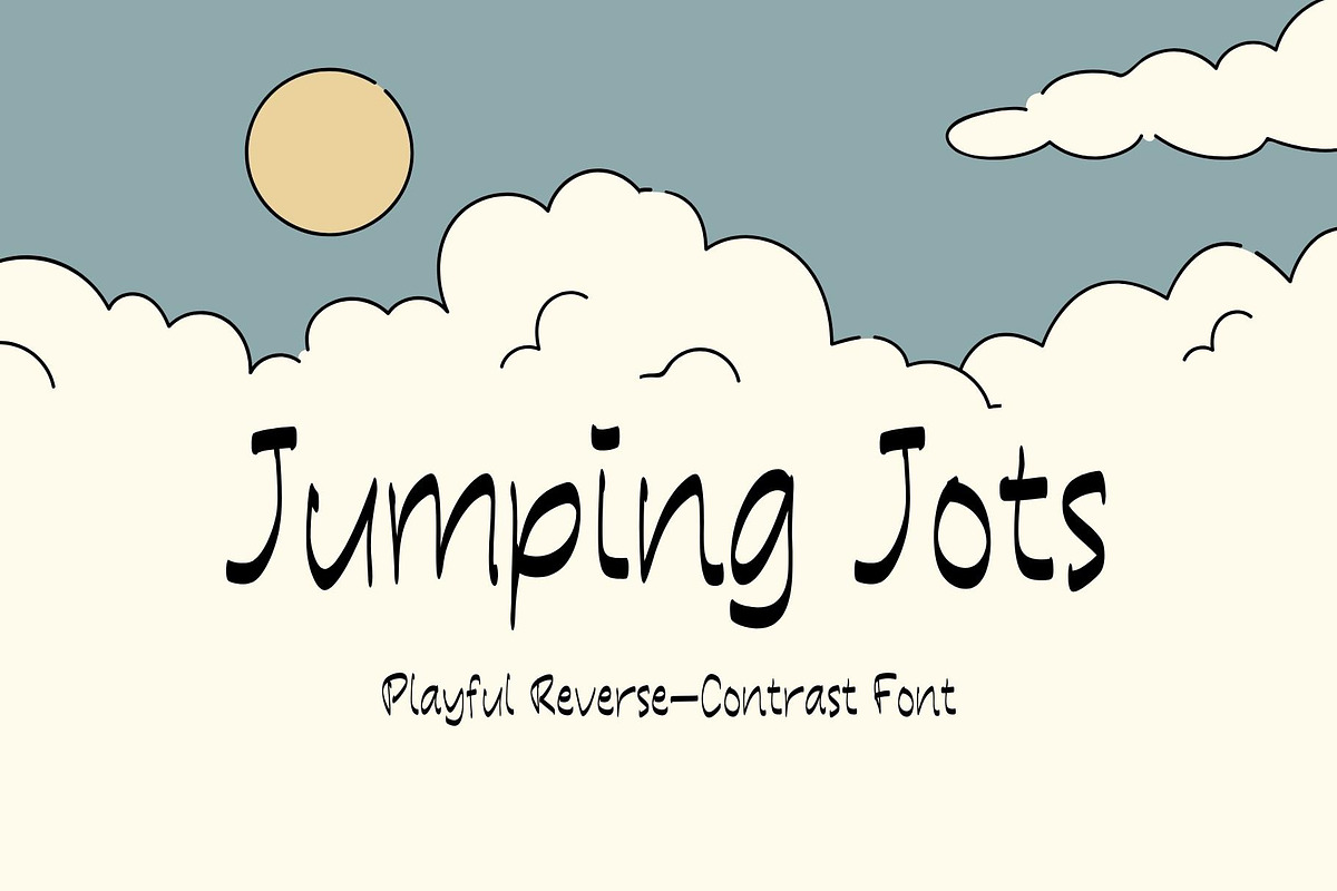 Jumping Jots - Playful Reverse-Contr, a Handwritten Font by Xelo Graph (Photo 1 of 6)