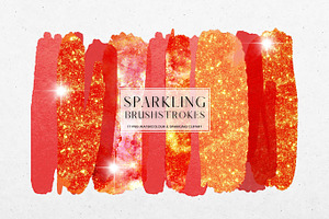 Red Sparkling And Watercolour