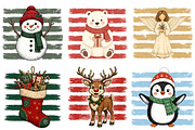 Vintage Christmas Striped PNG Bundle, an Object Illustration by Libby Wishes (Thumbnail 3 of 4)