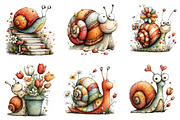 Whimsical Spring Snail Clipart, an Illustration by Dream Creation (Thumbnail 3 of 6)
