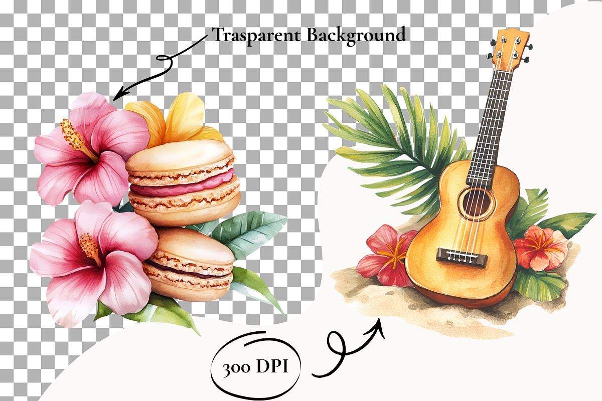Tropical Summer Party Clipart PNG, a Seasonal Illustration by SugarCloudStudioArt (Photo 6 of 6)