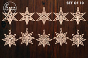 CHRISTMAS STARS Set, 3D Model Decor, a Templates & Theme by LaserCutano (Thumbnail 2 of 6)