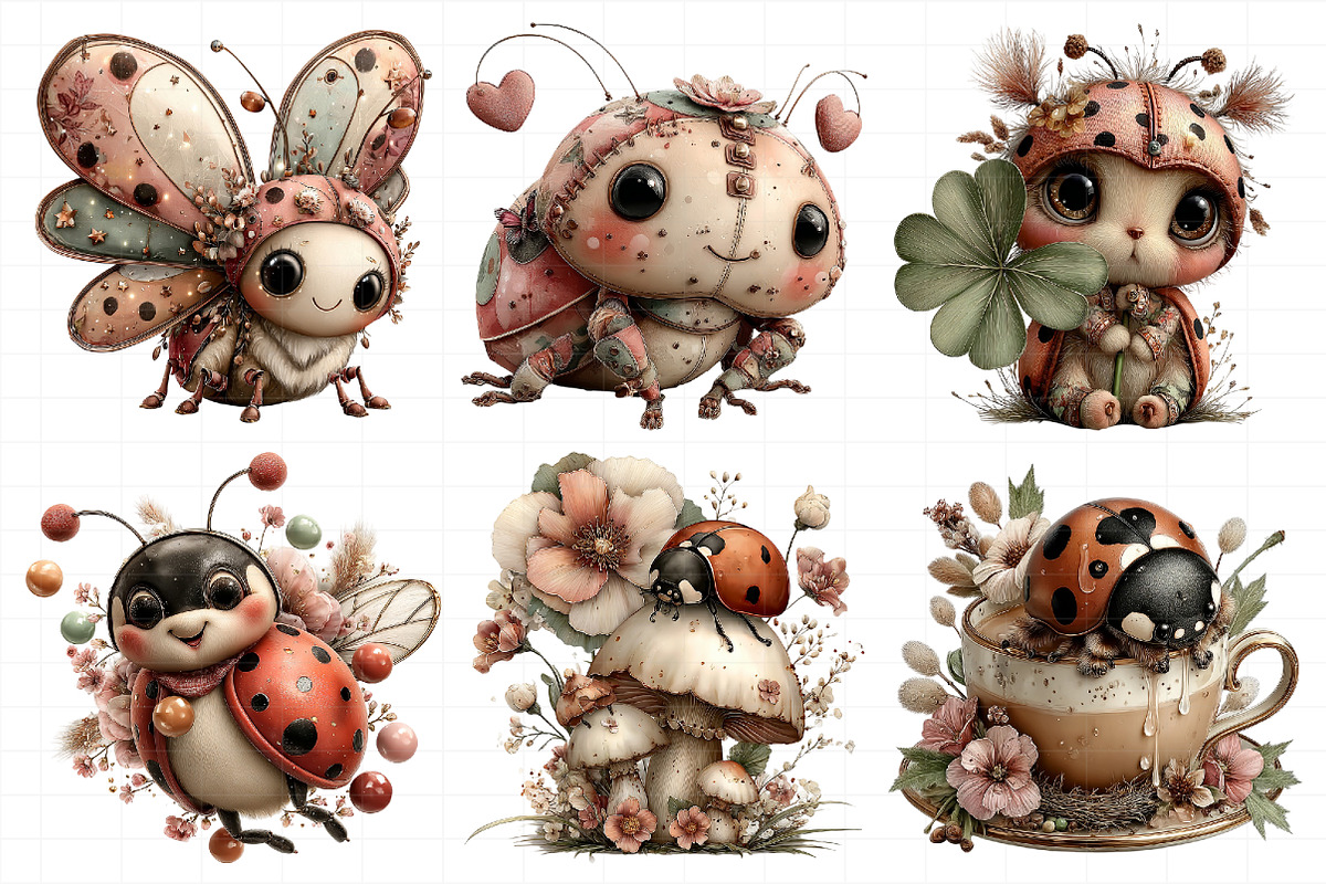 Whimsical Spring Ladybug Clipart, an Illustration by Daily.Designs (Photo 6 of 8)