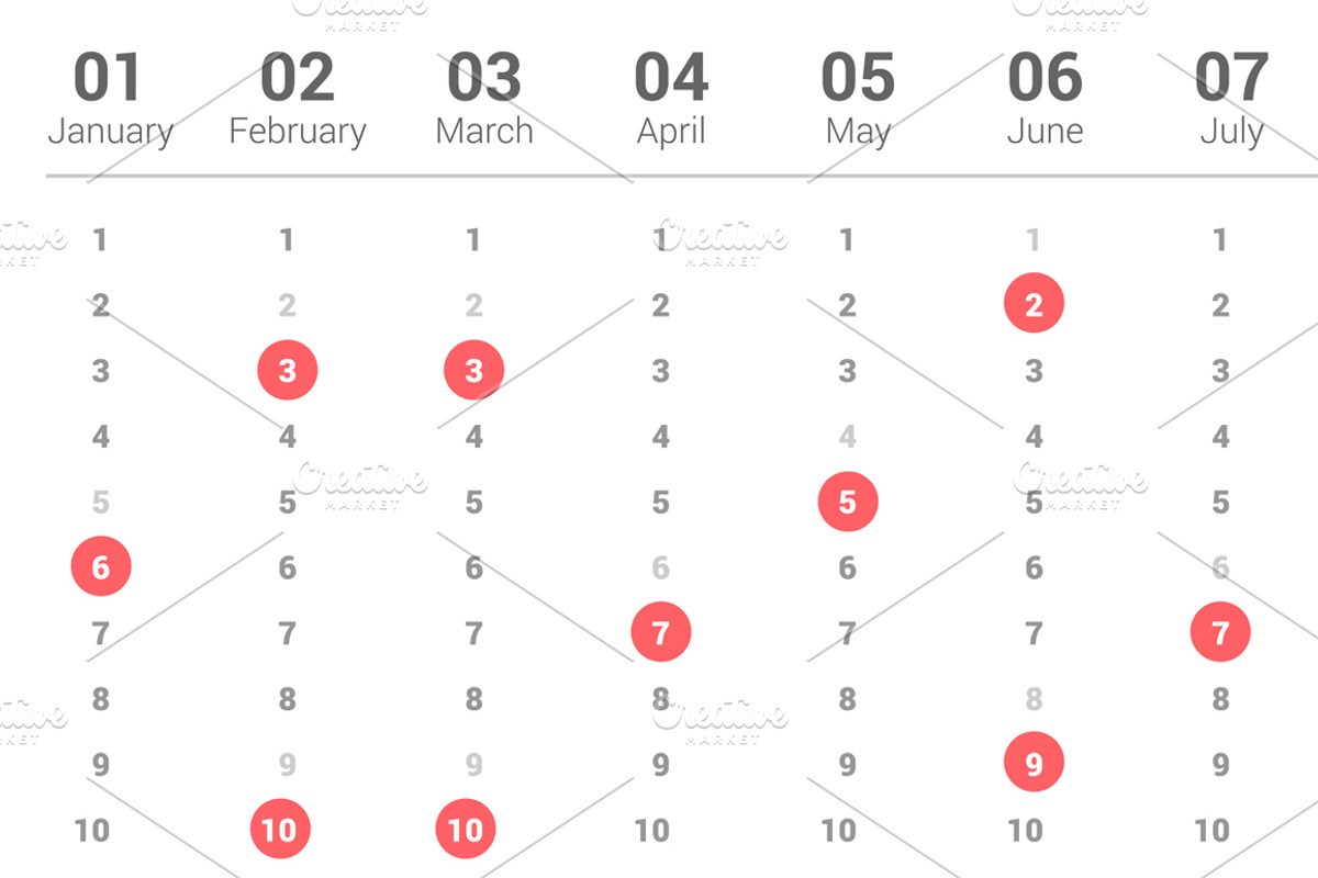 Calendar 2019 Vertical Design, a Stationery Template by WORAKAMON Design Studio (Photo 2 of 4)