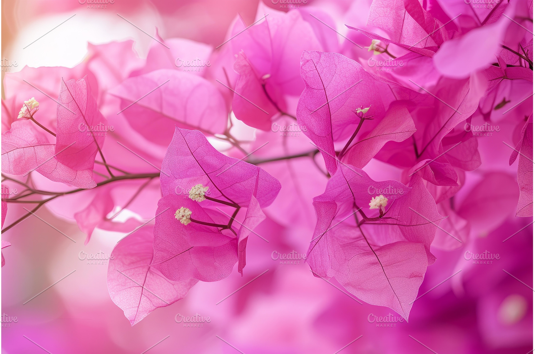 Vibrant pink bougainvillea blossoms, a Nature Photo by Ylivdesign