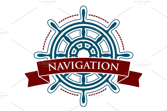 Nautical Logo. Vector Steering Wheel preview 5