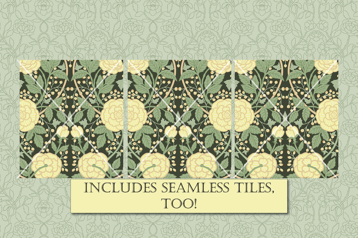 William Morris Style Patterns - Sage, a Pattern Graphic by RachelStudio (Photo 7 of 10)