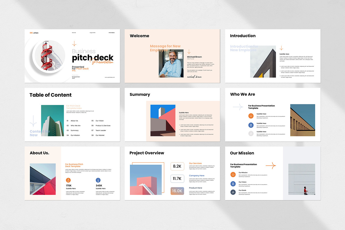 Business Pitch Deck Template, a Presentation Template by evgenystudio