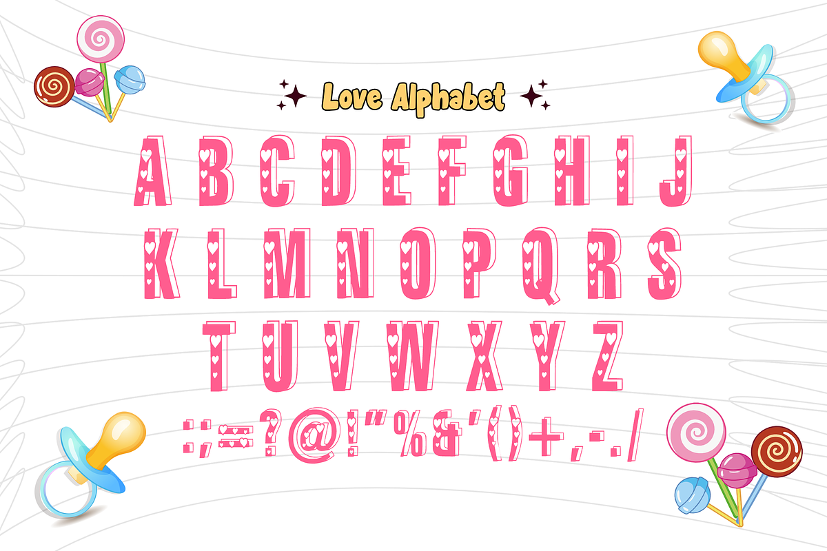 Lucky Baby - Decorative Font Types, a Font by KiddoGlyphs Studio (Photo 4 of 5)