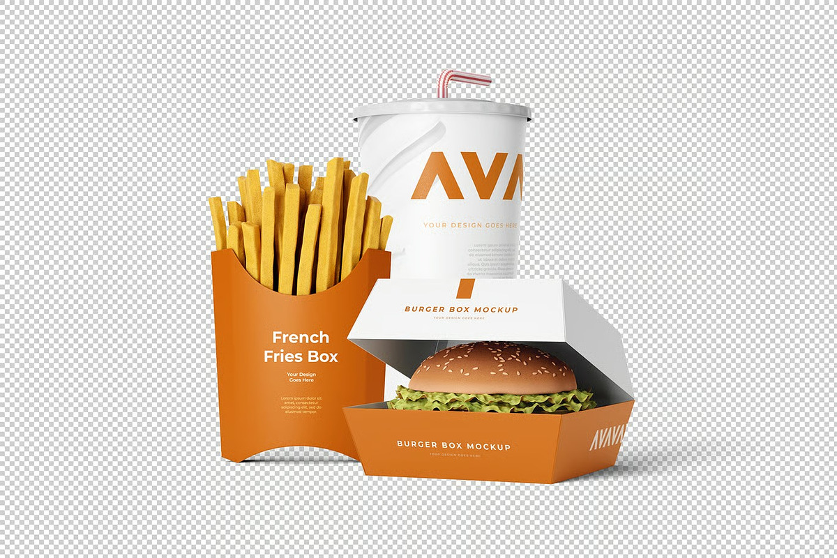 Fast Food Packaging Mockup, a Product Mockup by zpackcreative (Photo 2 of 6)