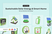 Solar Energy Smart Home 3D Icons, an Object Illustration by twinstd (Thumbnail 1 of 6)