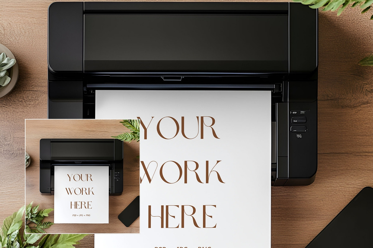 A4 Printer Mockup Printables PR-GR-3, a Household Mockup by Callistemon Creative (Photo 2 of 9)