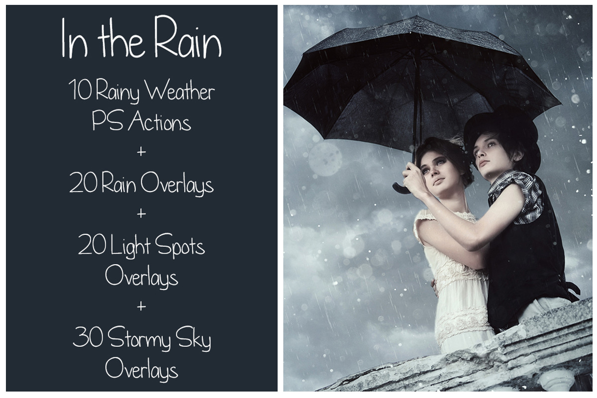 Rain Bundle - Actions&Overlays, a Texture Graphic by LovePhotoMoment (Photo 1 of 19)