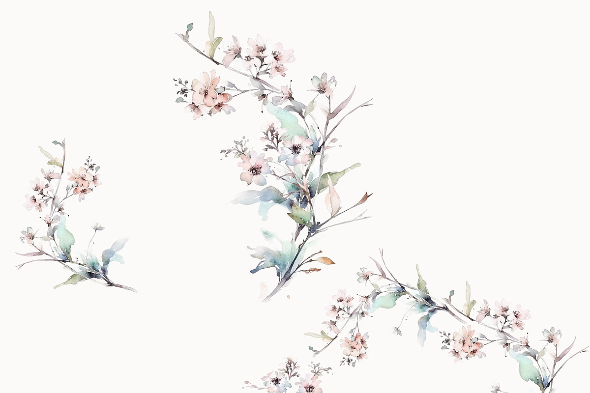 Watercolor Floral Bundle (45 in 1), a Decorative Illustration by Lana Elanor (Photo 121 of 180)