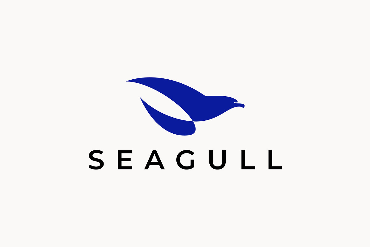 Seagull Logo Blue Fly Bird Abstract, a Branding & Logo Template by Signatoro