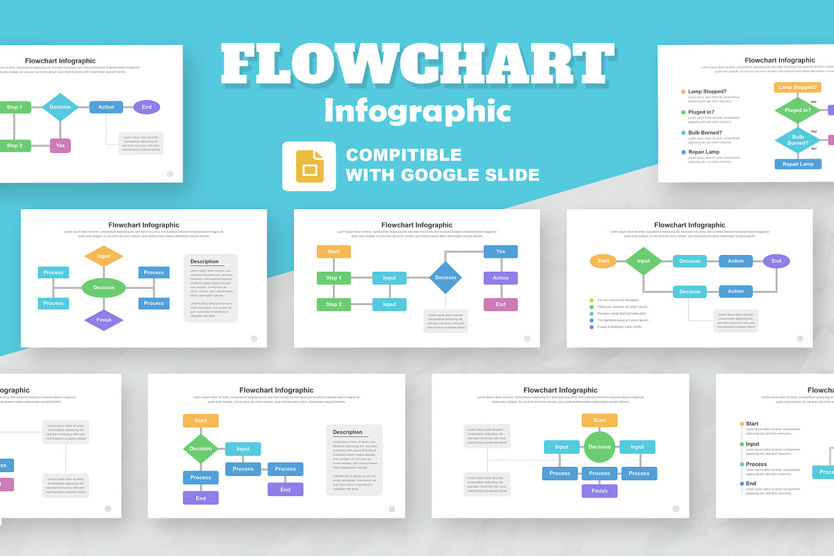 Flowchart Infographic Google Slide, a Templates & Theme by Mighty-Slide (Photo 1 of 8)