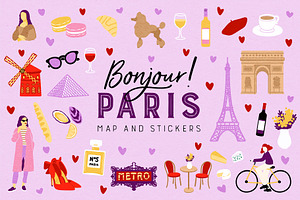 Paris Map And Stickers