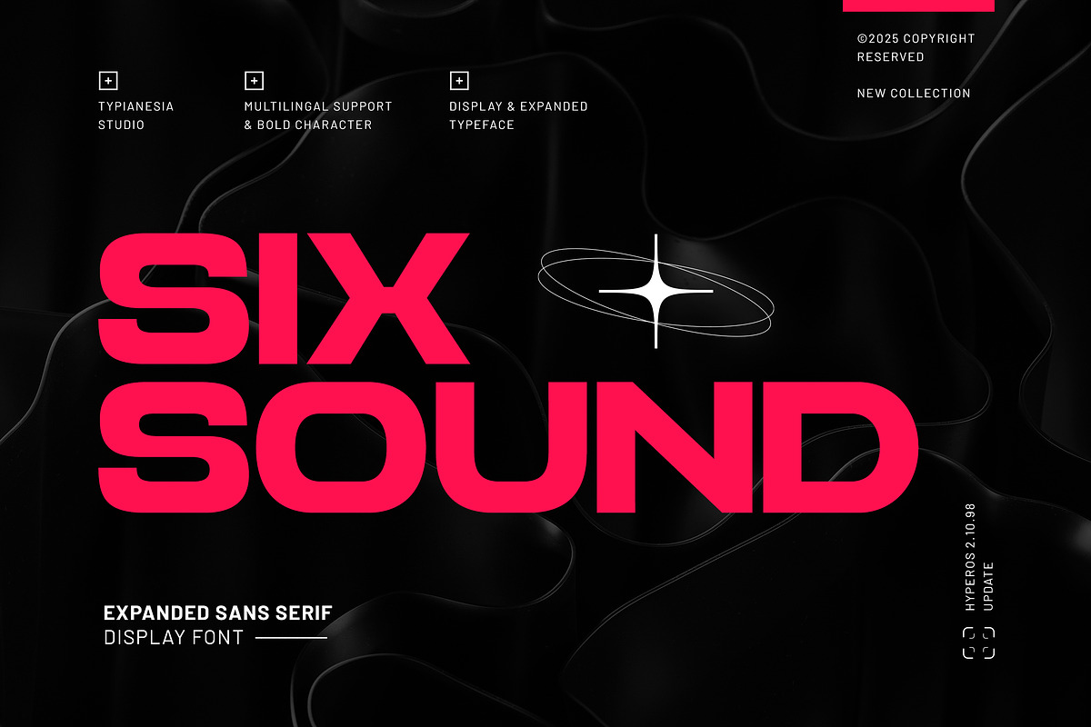 Sixsound – Expanded Sans Serif Font, a Sans Serif Font by Typia Nesia (Photo 1 of 12)