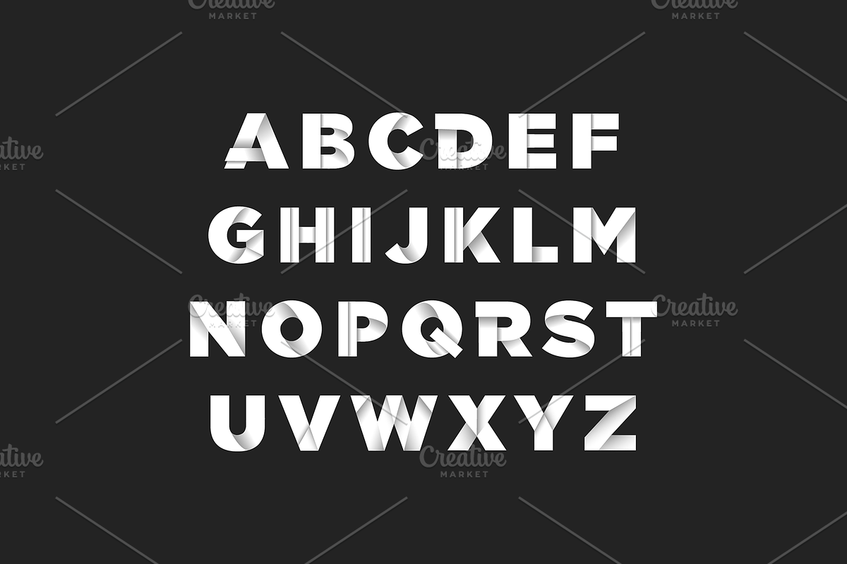 Alphabet & Graphics Kit Folded Paper, an Illustration by Onyx Templates (Photo 6 of 11)