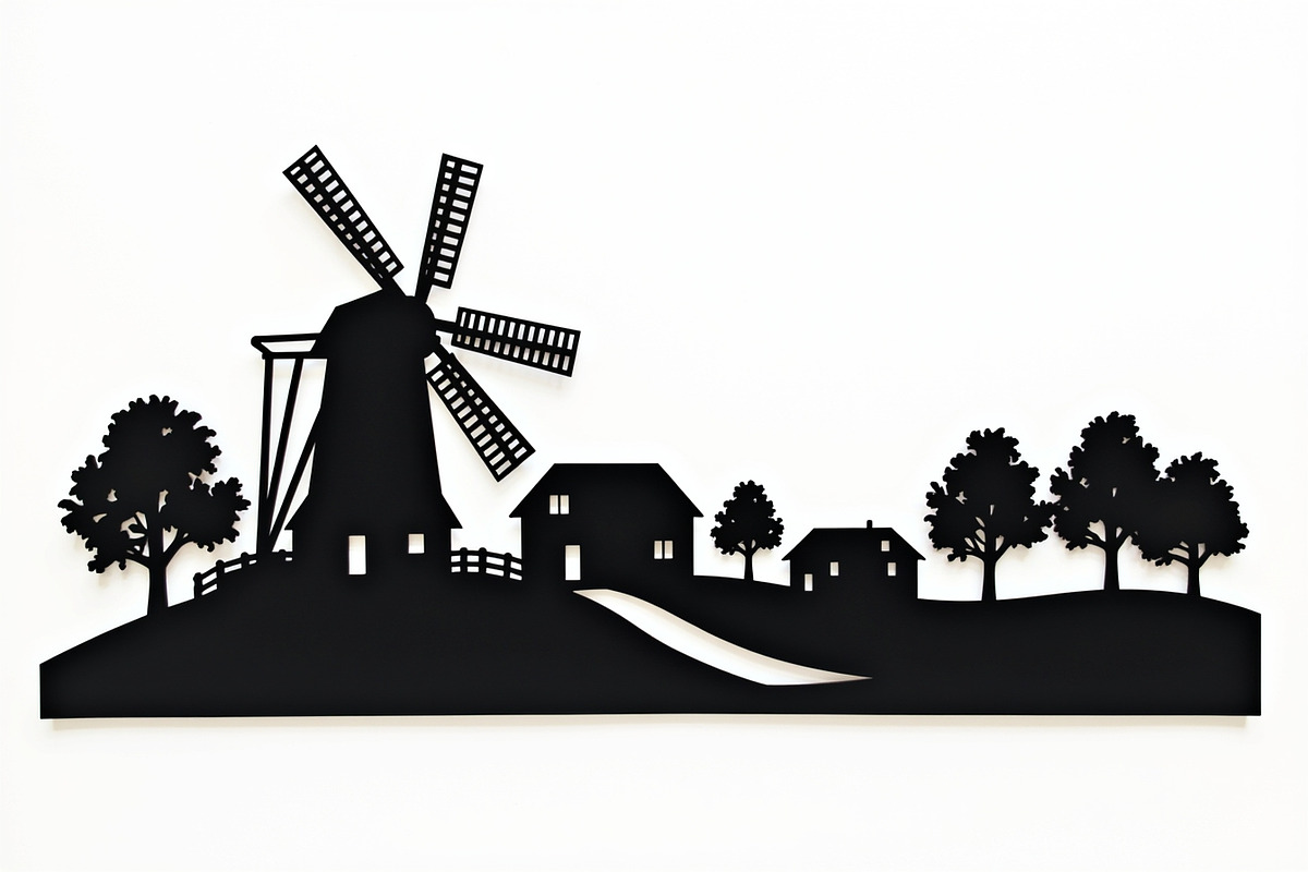 Dutch Windmill Field Set, an Illustration by Creativeshirt (Photo 2 of 10)