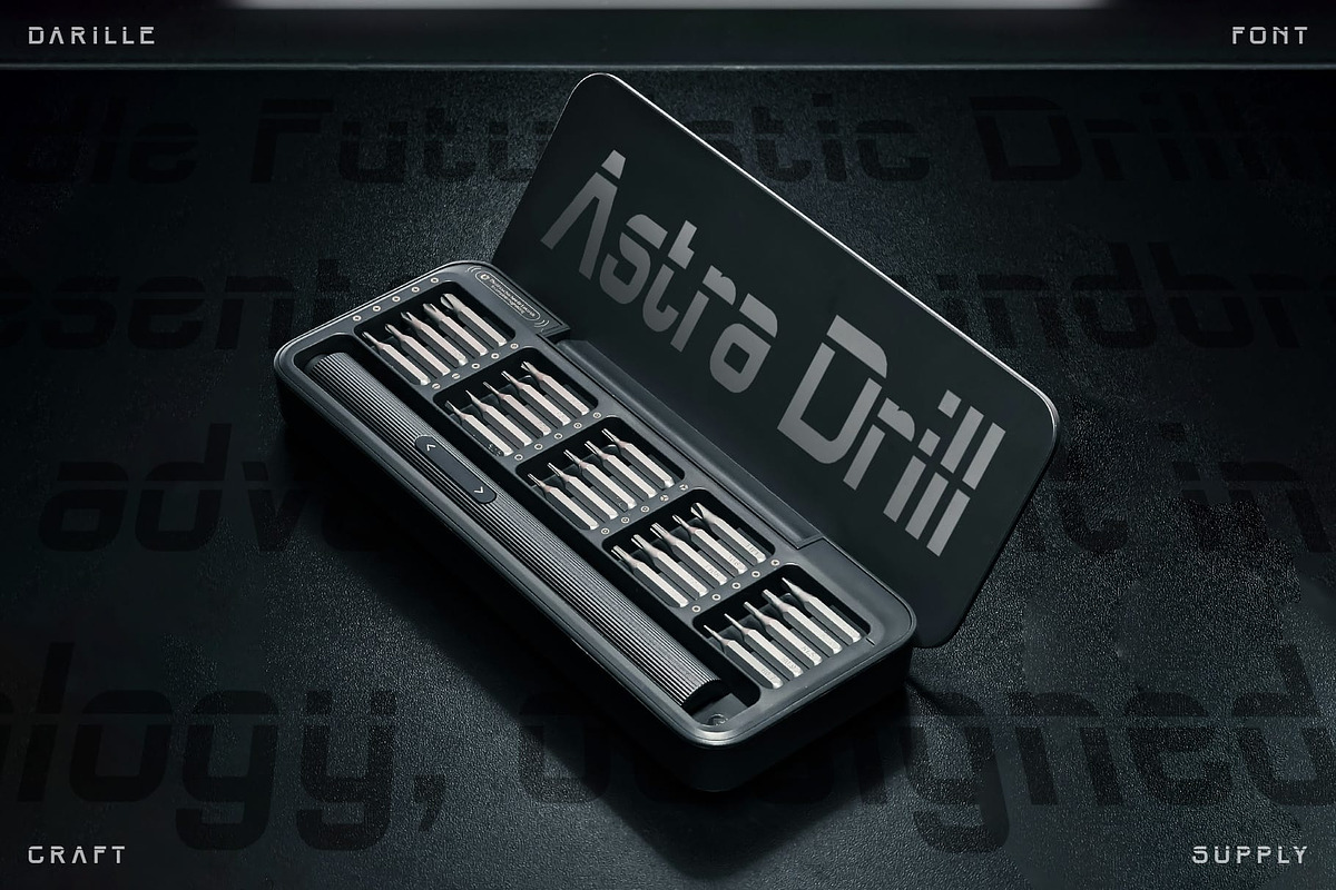 Darille – Futuristic Font, a Sans Serif Font by Craft Supply Co. (Photo 7 of 8)