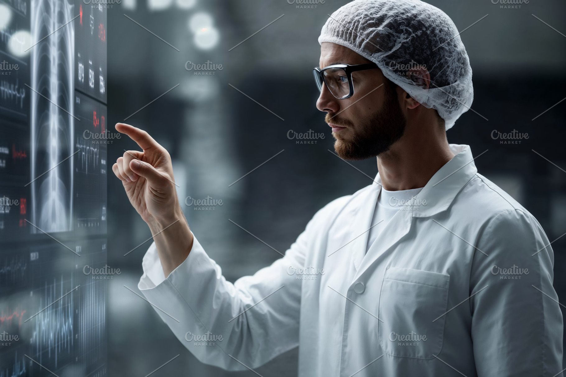 Professional assesses data in modern medical laboratory, a Health & Medical Photo by OSORIOartist