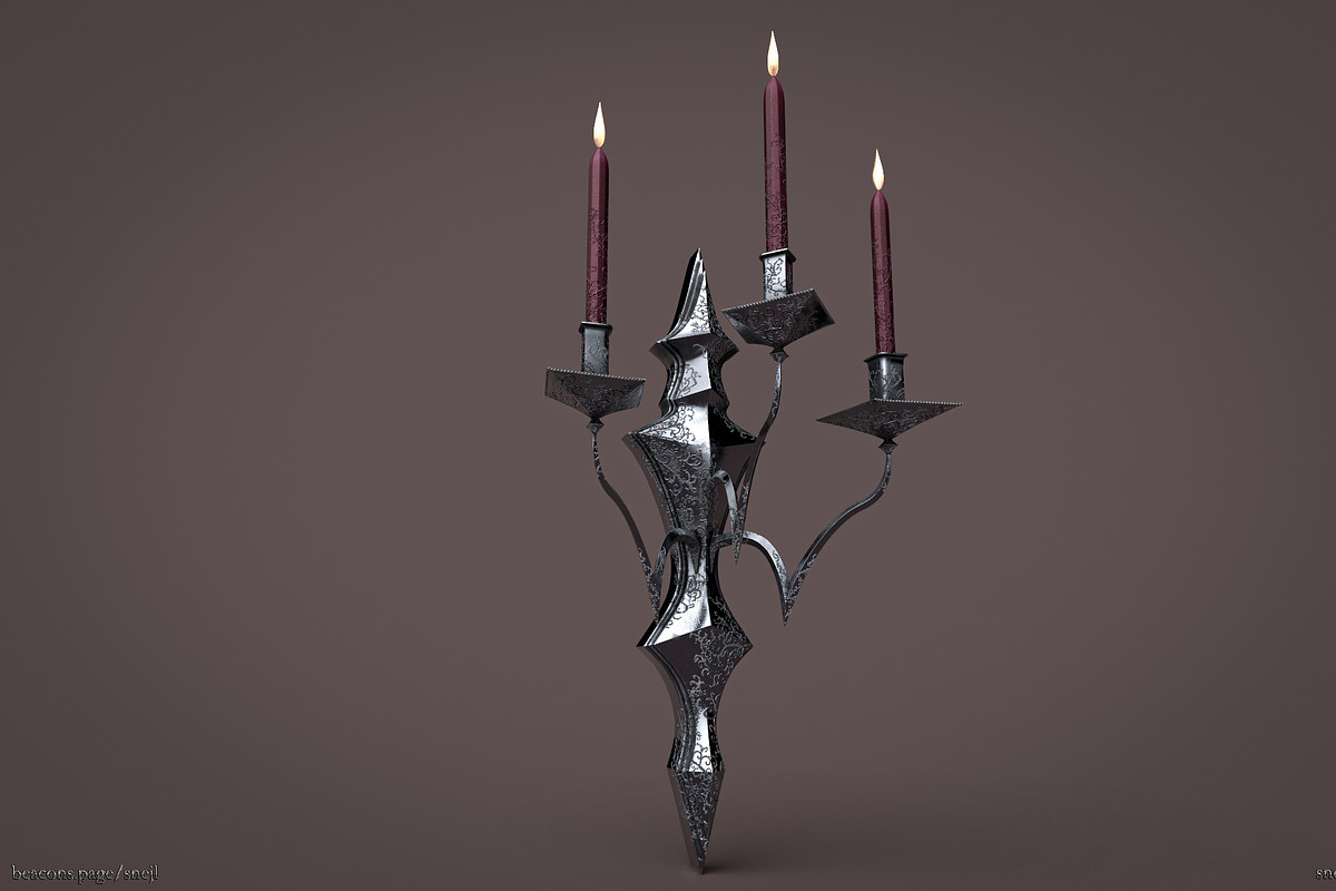 Vintage chandelier, a Light 3D Model by Snji | 3D Models (Photo 6 of 8)