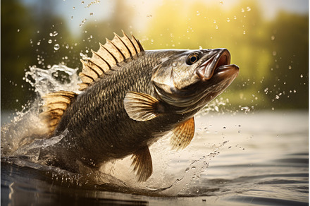 Swift Small bass taking off river, an Animal Photo by Ylivdesign