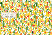 Daffodils seamless pattern, a Pattern Graphic by SirenaArt (Thumbnail 3 of 11)