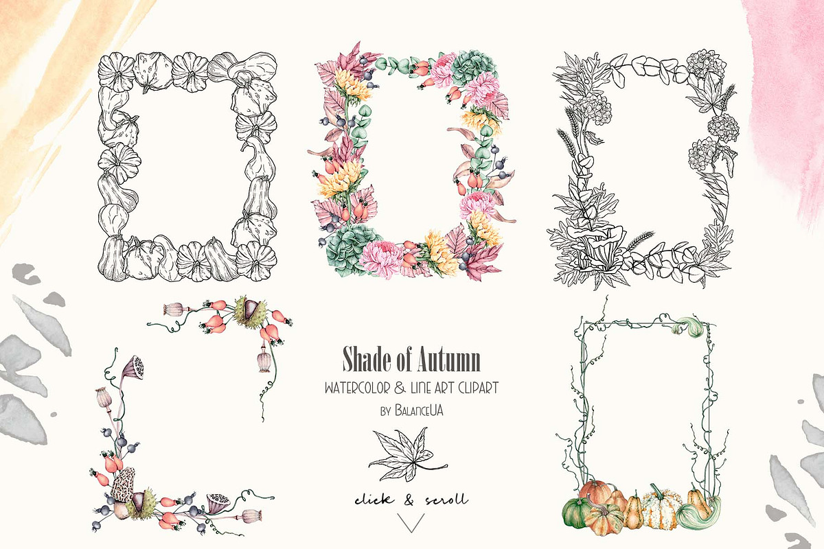 Shade of Autumn Watercolor Clipart, a Decorative Illustration by BalanceUA (Photo 7 of 18)