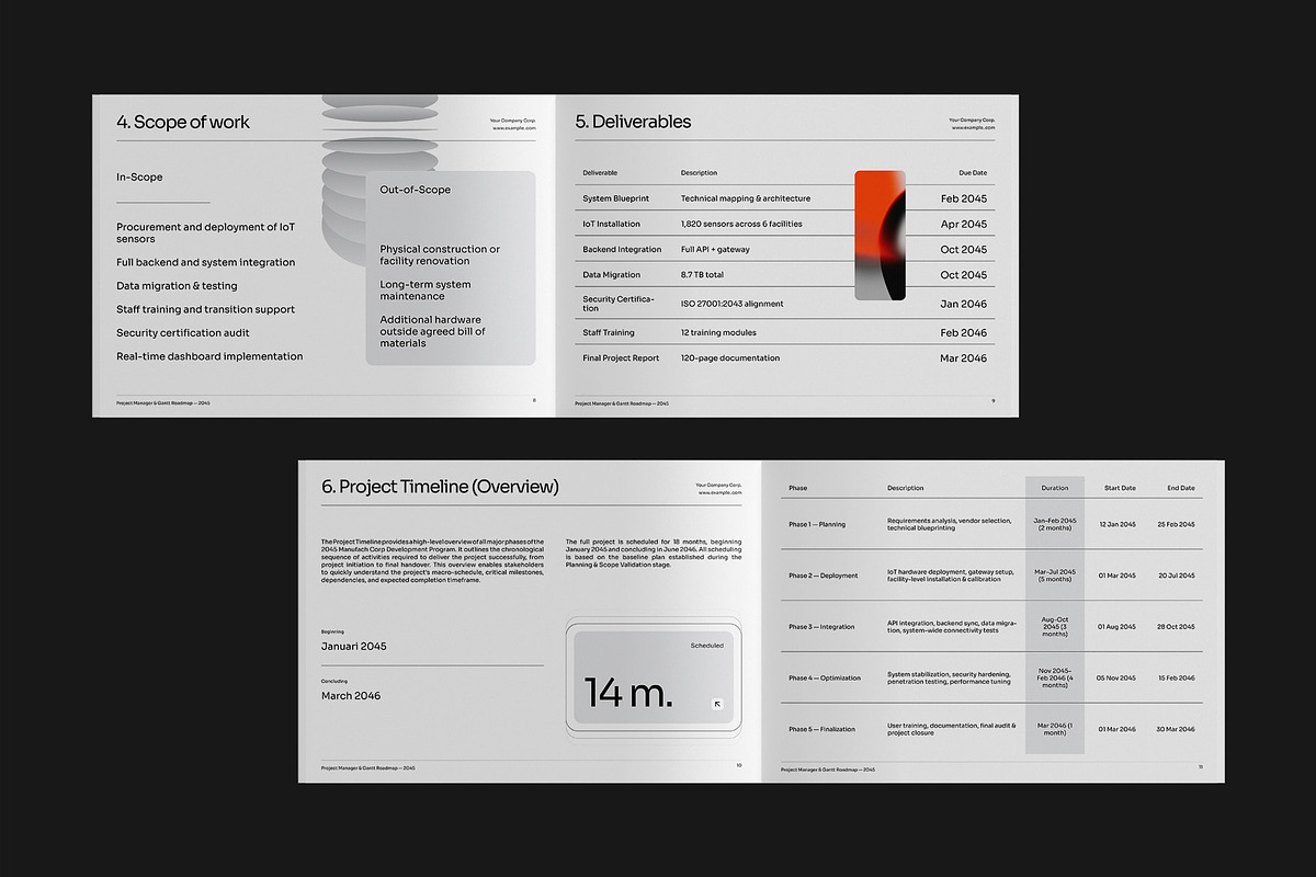 Project Planner & Gantt Roadmap, a Brochure Template by fakhroo (Photo 6 of 12)