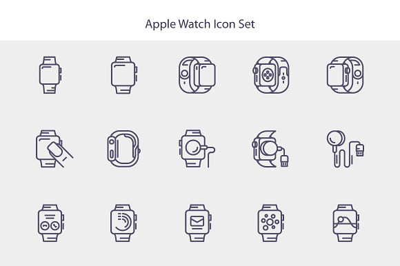 Line Apple Watch Icon Set