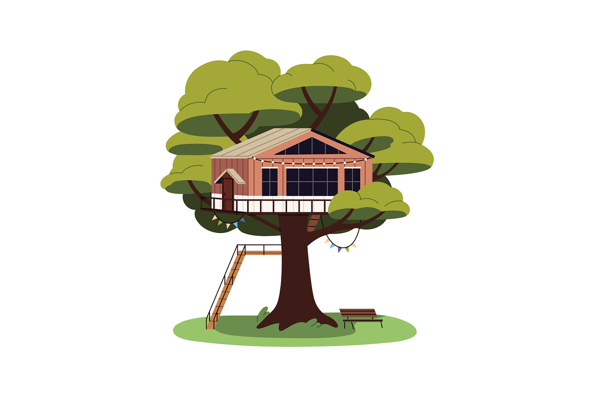 Wooden tree houses for kids set, an Object Illustration by PaperTrident (Photo 6 of 6)