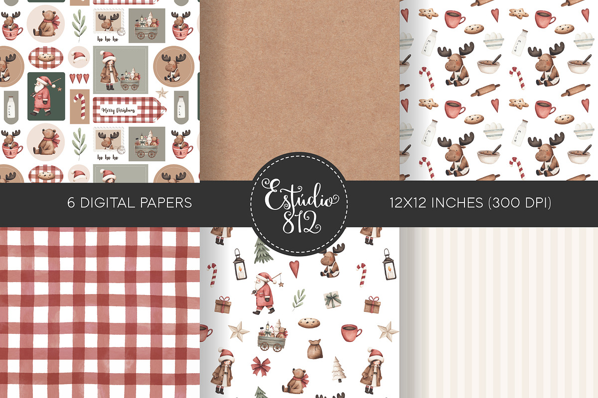 Cute Vintage Christmas, a Decorative Illustration by Estudio 812 (Photo 2 of 9)