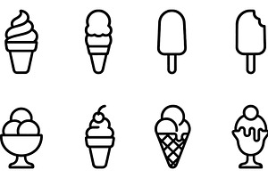 Various ice cream icons showcasing, a Food Illustration by ZinetroN