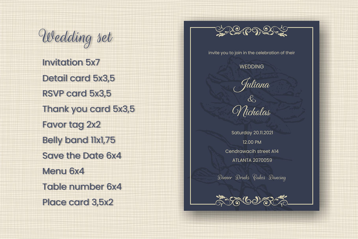 Wedding Invitation set, an Invitation Template by NataLito (Photo 2 of 5)
