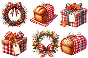 Red Gingham Autumn Clipart, an Illustration by Watercolor design (Thumbnail 4 of 4)