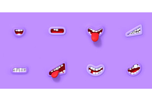 3d Character Mouth With Different