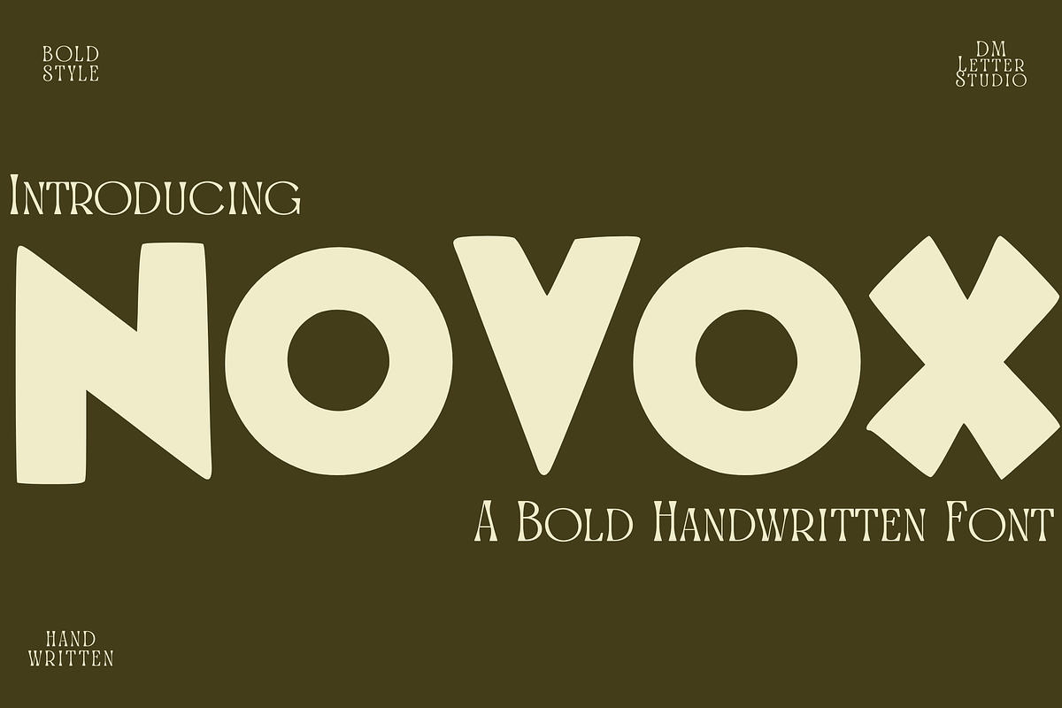 Novox Font – A Bold Handwritten, a Handwritten Font by Dm Studio (Photo 1 of 10)