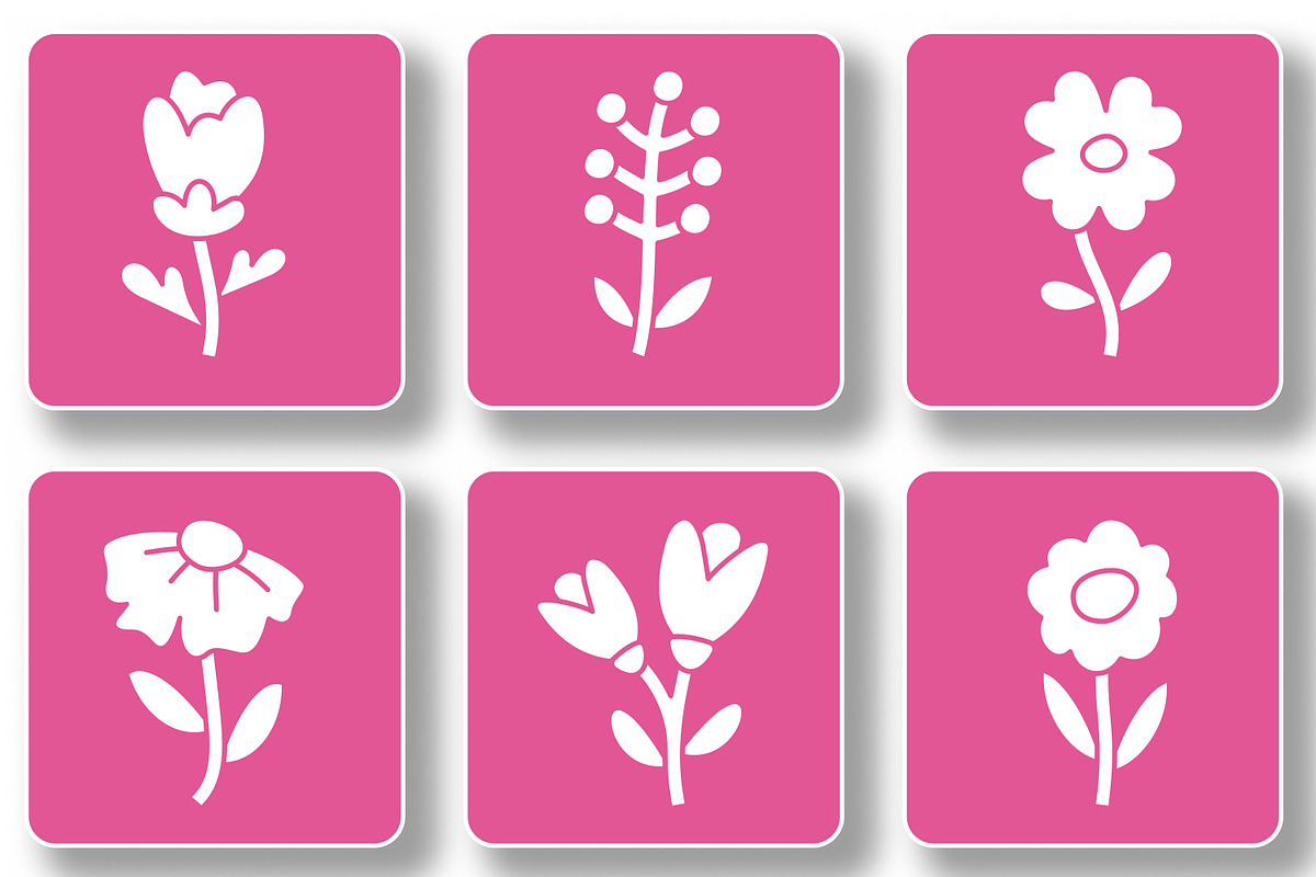 Flowers Solid Icon Pack, a Solid Icon by Tekuni
