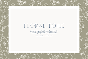 Pastel Floral Toile Digital Paper