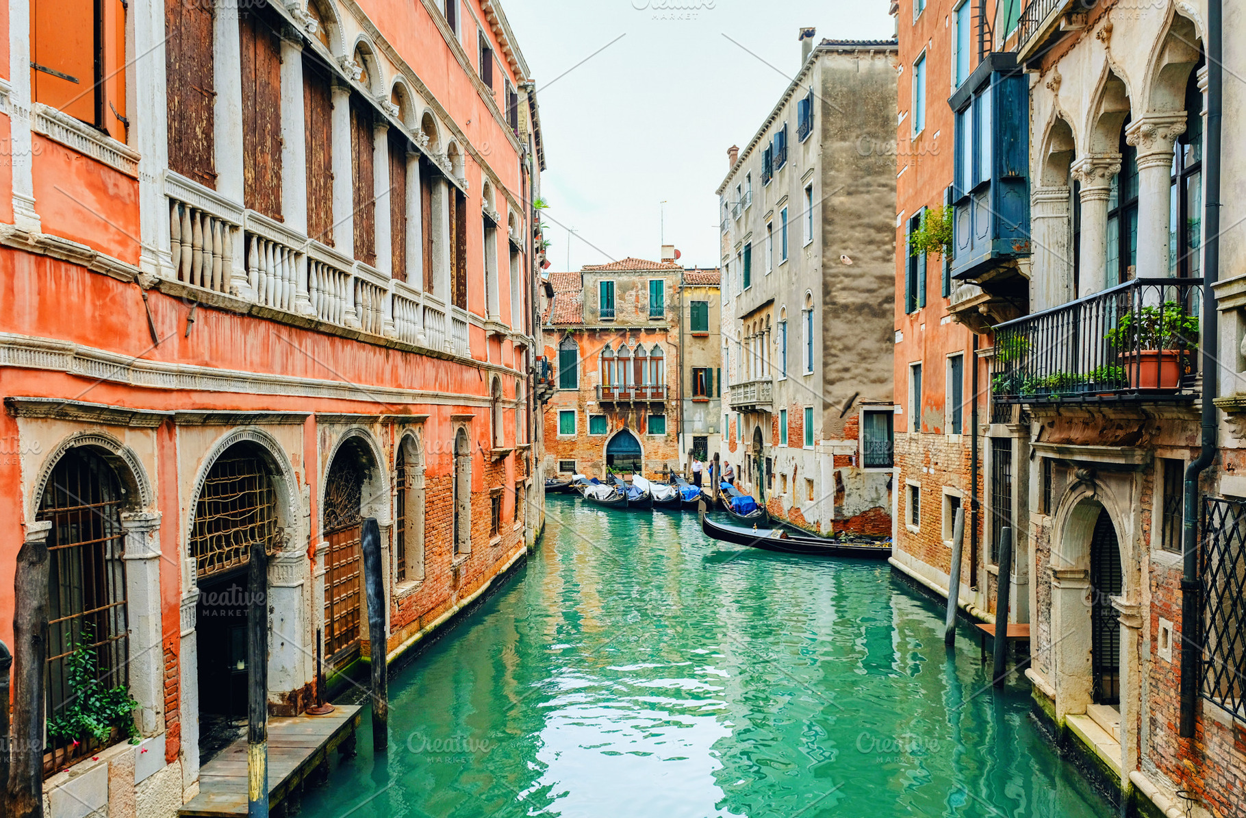 canal street with gondola in Venice, an Architecture Photo by AlexZaitsev