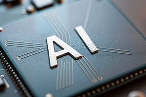 AI Microprocessor Chip with Circuit, a Photo by rarrarorro